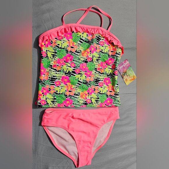 Freestyle Revolution Girls 2 pc bathing suit 14 NEW - Picture 1 of 7